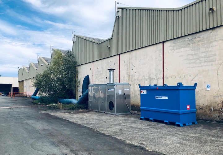 Location de chauffage pour un atelier de production