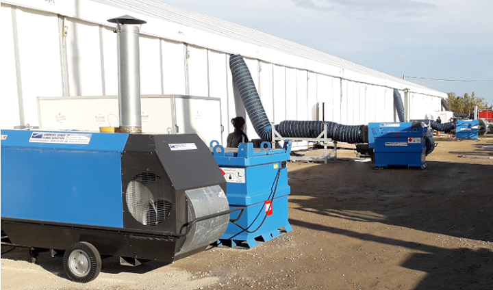 Location de chauffages pour un salon international