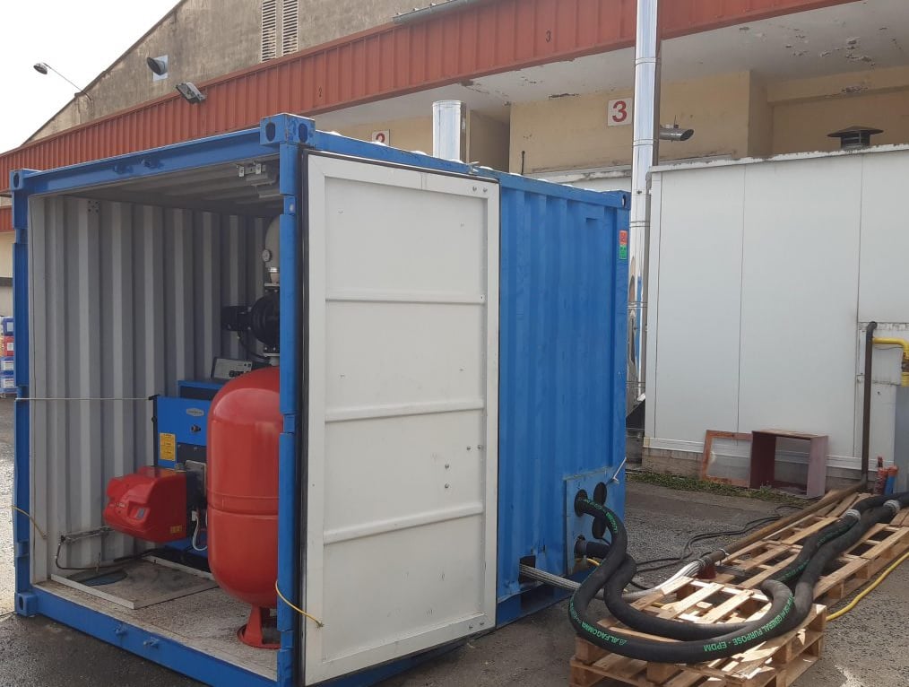 Chaufferie en location pour les travaux d’agrandissement dans une usine