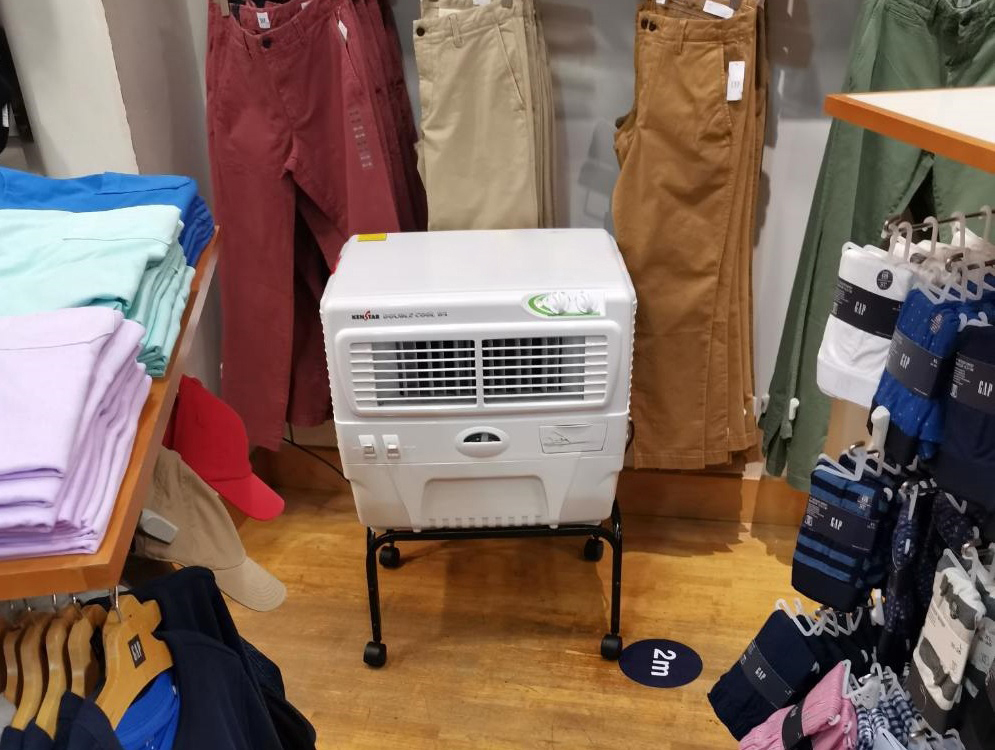 Rafraîchisseurs évaporatifs pour magasins et boutiques