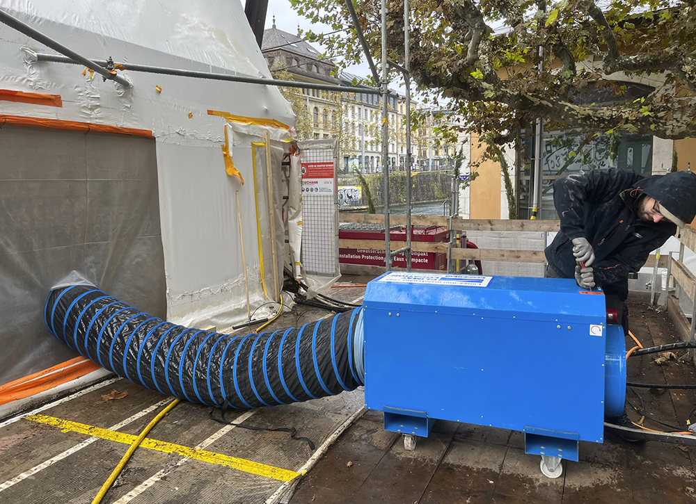 Restauration d’un pont assistée par la location de nos chauffages